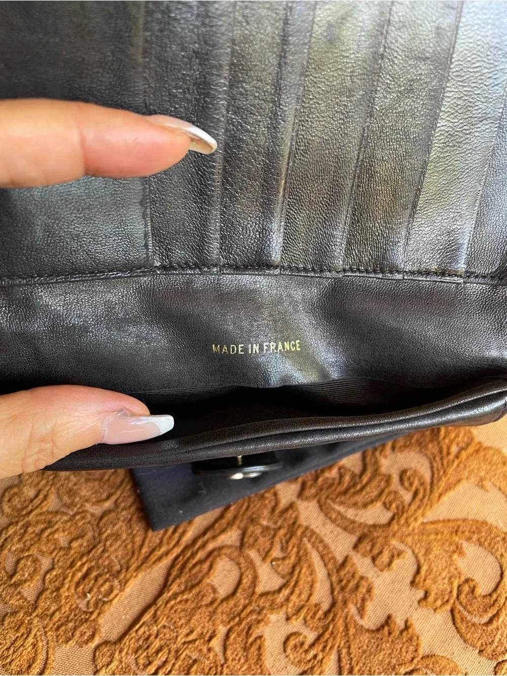CHANEL Black Quilted cross stitch CC Snap Wallet